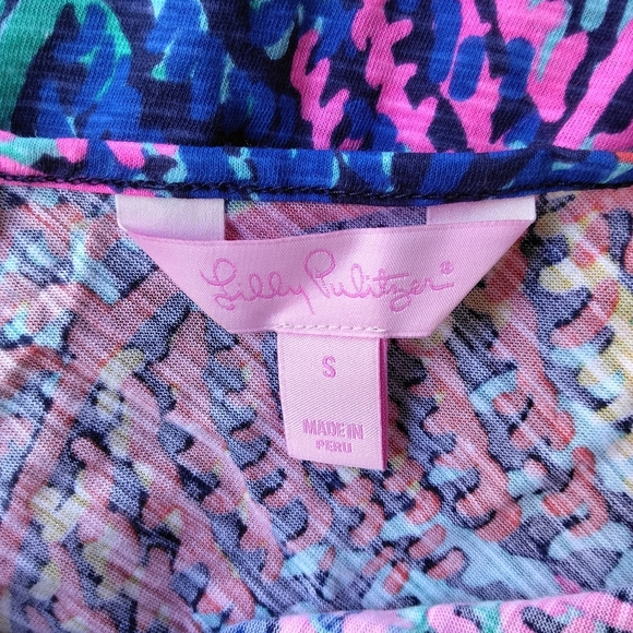 Lilly Pulitzer Double V Electric Feeling Cotton Tank Top Size Small - Picture 8 of 9
